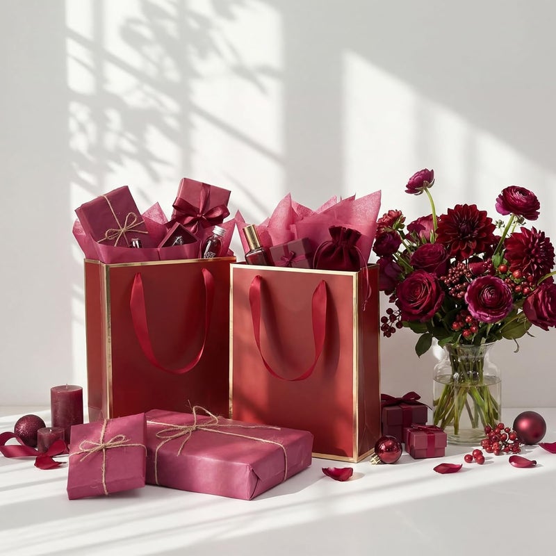 Teling 500 Sheets Burgundy Wine Tissue Paper for Gift Bags 14 x 20 Inches Valentine Gift Wrapping Tissue Paper Bulk for Winter Galentine New Year Wedding Birthday DIY Craft Project Party Decor Flowers - Image 3